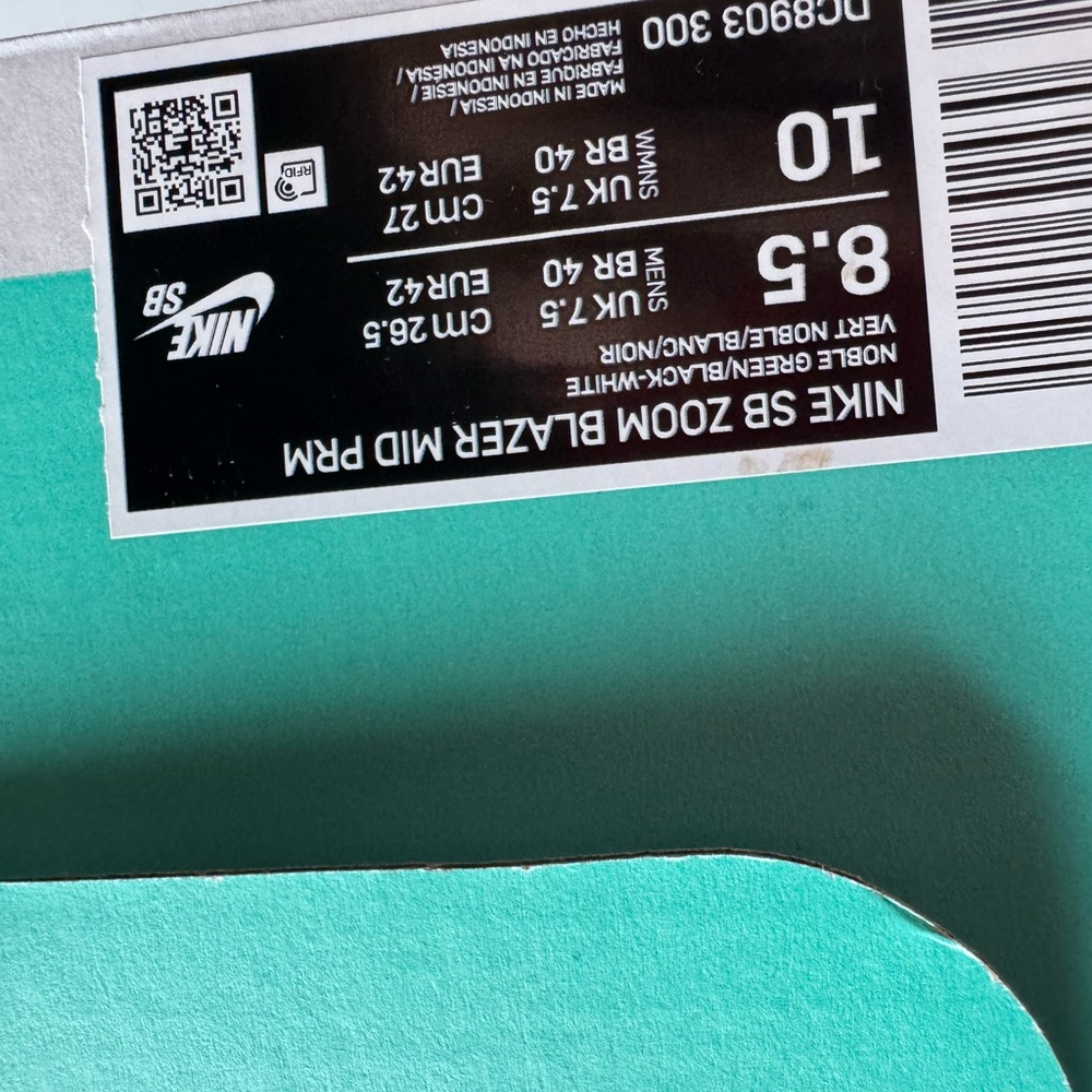 NIB Nike SB Zoom Blazer Mid Size 10 Women/8.5 Men - Picture 7 of 7